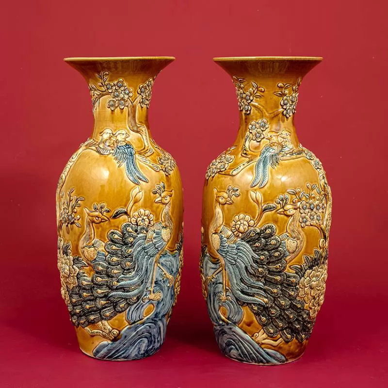 Lộc bình bằng sứ tích Trường Xuân Phú Quý H60 - gốm sứ Hải Long