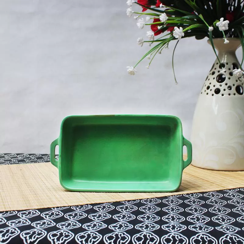 Khay nướng chống dính bằng sứ 20x12x4,5 cm (Xanh)