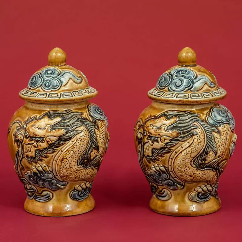 Chóe thờ cúng men Hoàng Lưu Ly - gốm sứ Hải Long Bát Tràng 