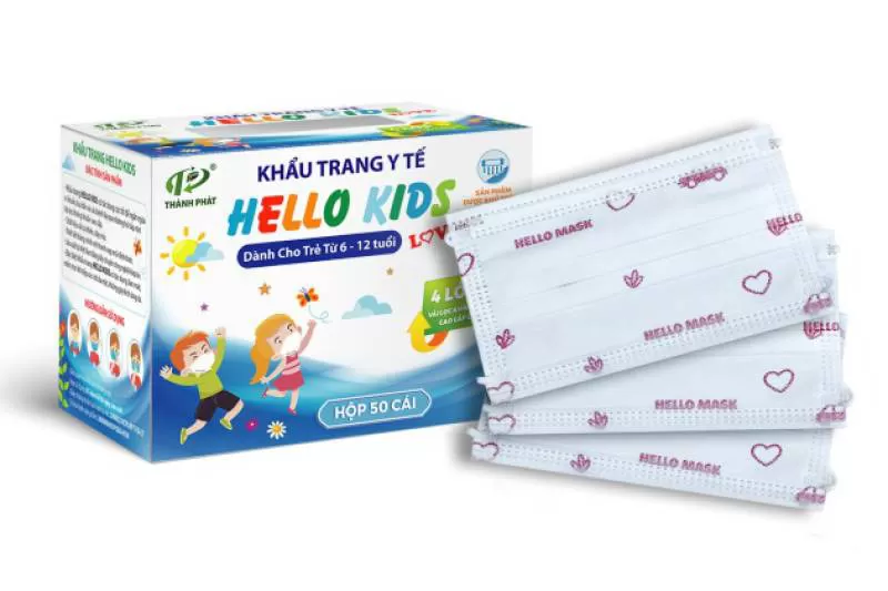 Khẩu Trang Y Tế Hello Kids ( Hoạ Tiết Ô Tô Đỏ - ̀50 cái/hộp )