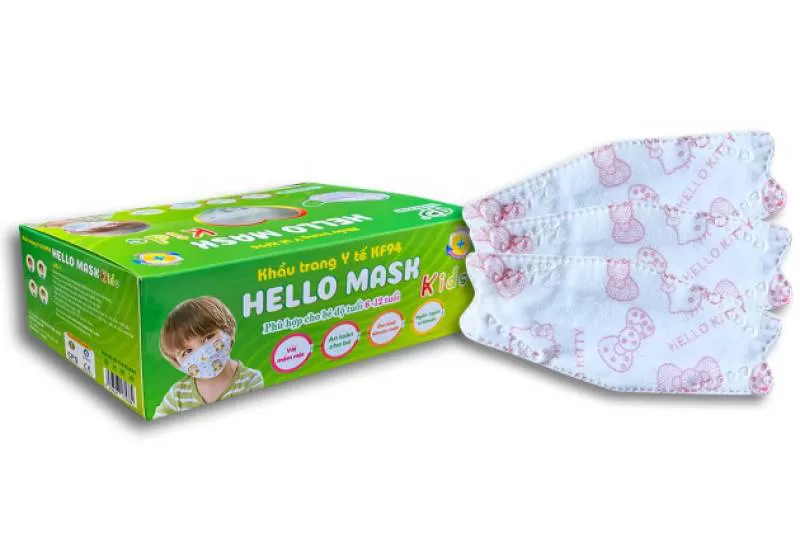 Khẩu Trang Em Bé Hello Kids KF94 ( Họa Tiết Hello Kitty - 50 cái/hộp )