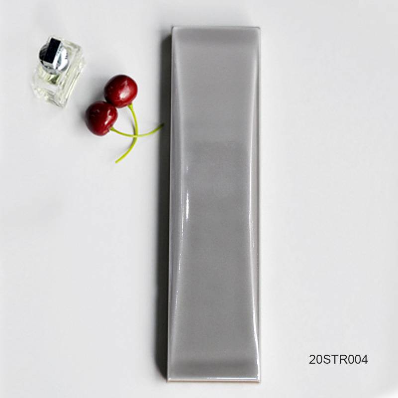 Gạch thẻ trang trí ốp tường cho phòng tắm và nhà bếp 50x200mm màu xám 20STR004