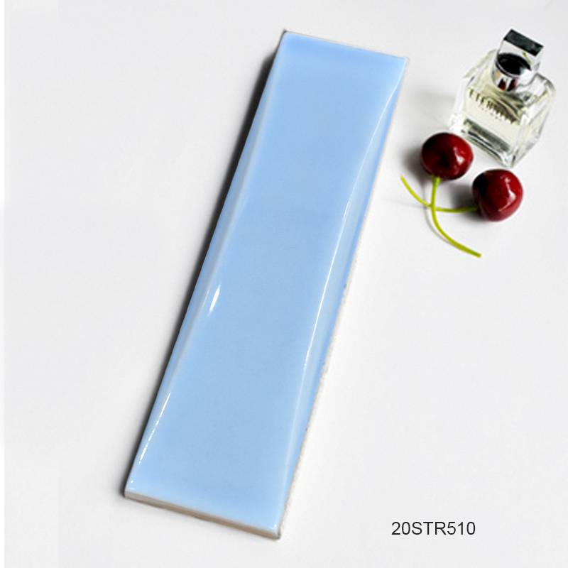 Gạch thẻ trang trí ốp tường cho phòng tắm và nhà bếp 50x200mm màu xanh 20STR510