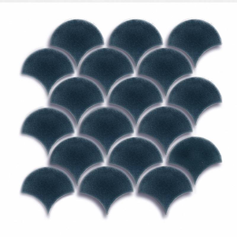 Gạch trang trí ốp tường hình vảy cá 94x87mm màu xanh FANSH98095