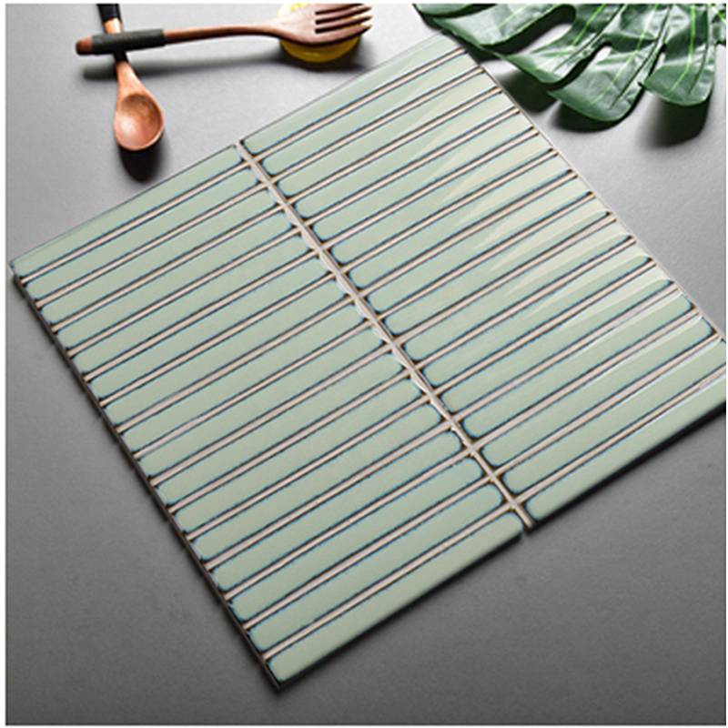 Gạch thẻ trang trí ốp tường hình dạng dải 15x145mm màu xanh 15KLTE-04