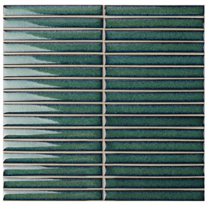 Gạch thẻ trang trí ốp tường hình dạng dải 15x145mm màu xanh 15KLTE-77
