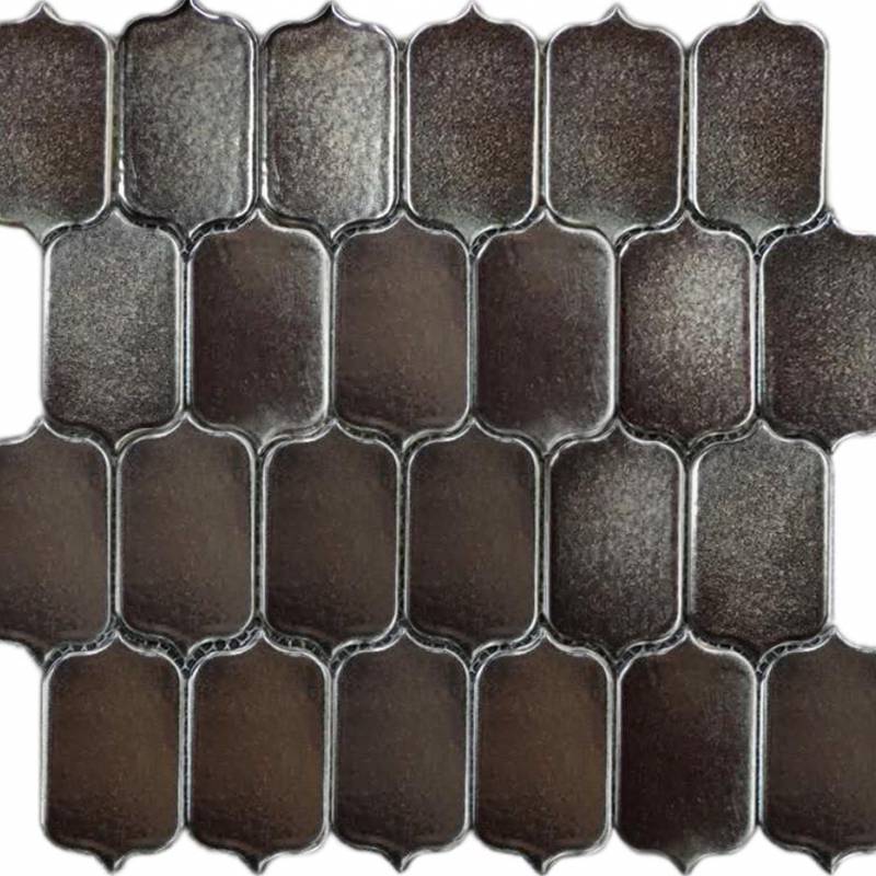 Gạch trang trí ốp tường hình dạng lục giác 41.6*75.2mm màu trắng đồng KLCY0143