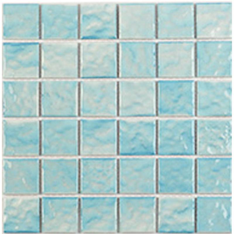 Gạch mosaic hồ bơi vuông 48x48mm màu xanh TC-FBU01A