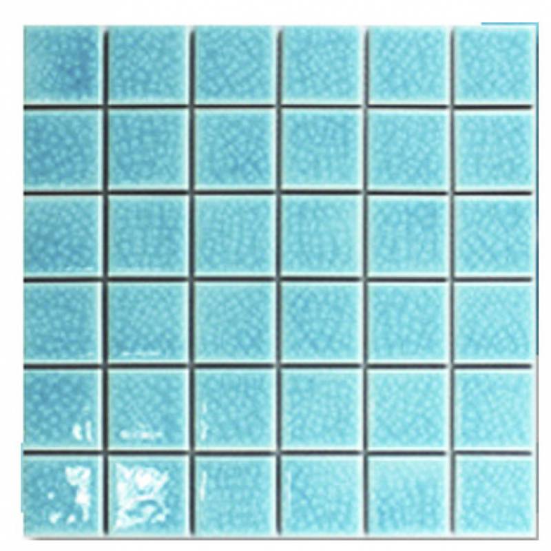 Gạch mosaic hồ bơi vuông 48x48mm màu xanh TC-BFBU01