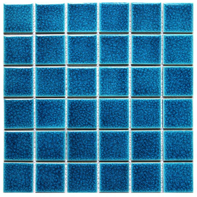 Gạch mosaic hồ bơi vuông 48x48mm màu xanh TC-BFBU05