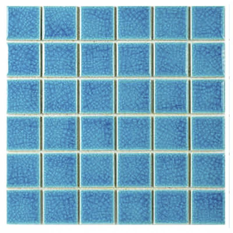 Gạch mosaic hồ bơi vuông 48x48mm màu xanh TC-BFBU02