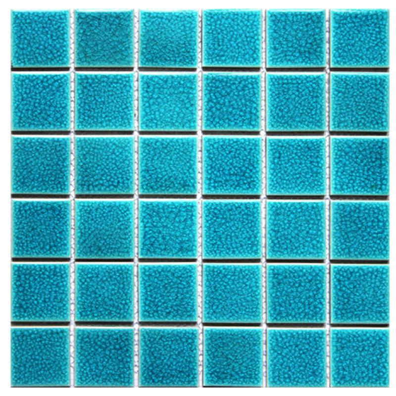 Gạch mosaic hồ bơi vuông 48x48mm màu xanh TC-BFBU03