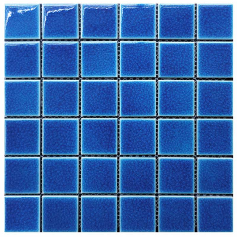 Gạch mosaic hồ bơi vuông 48x48mm màu xanh TC-BFBU07