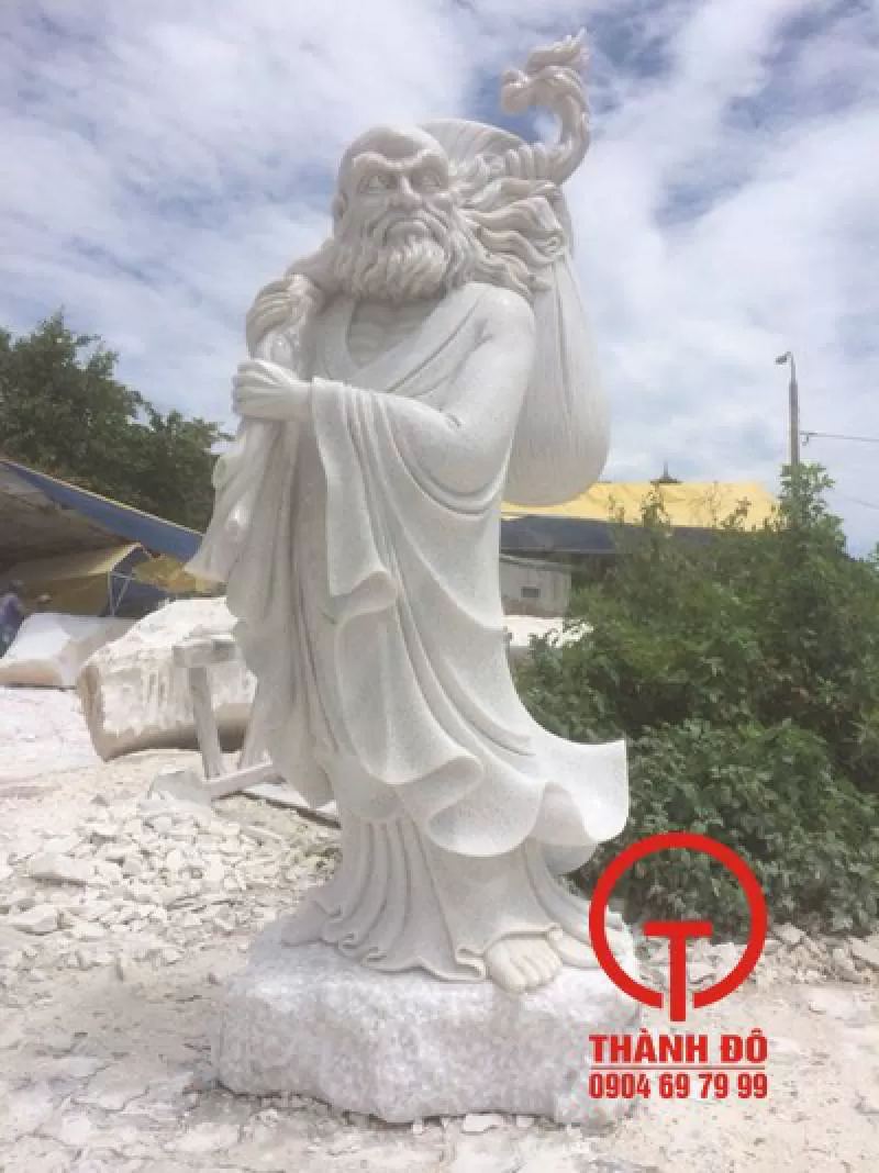 Tượng Đạt Ma Sư Tổ đá cẩm thạch trắng