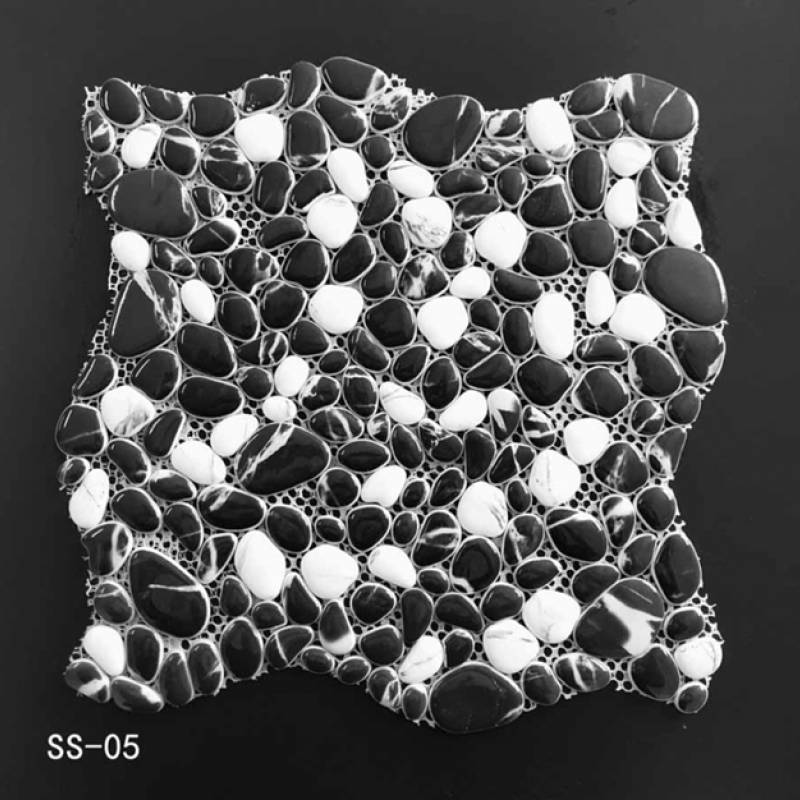 Gạch mosaic trang trí 300x300mm màu đen trắng SS05