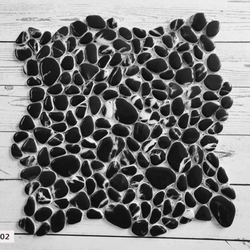 Gạch mosaic trang trí 300x300mm màu đen SS02