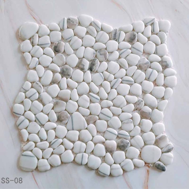 Gạch mosaic trang trí 300x300mm màu bạc kem SS08