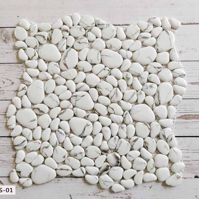 Gạch mosaic trang trí 300x300mm màu trắng SS01