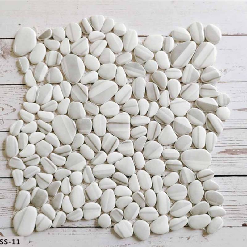 Gạch mosaic trang trí 300x300mm màu trắng SS11