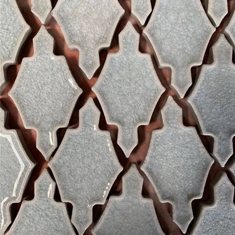 Gạch mosaic trang trí 300x300mm màu xám N-22