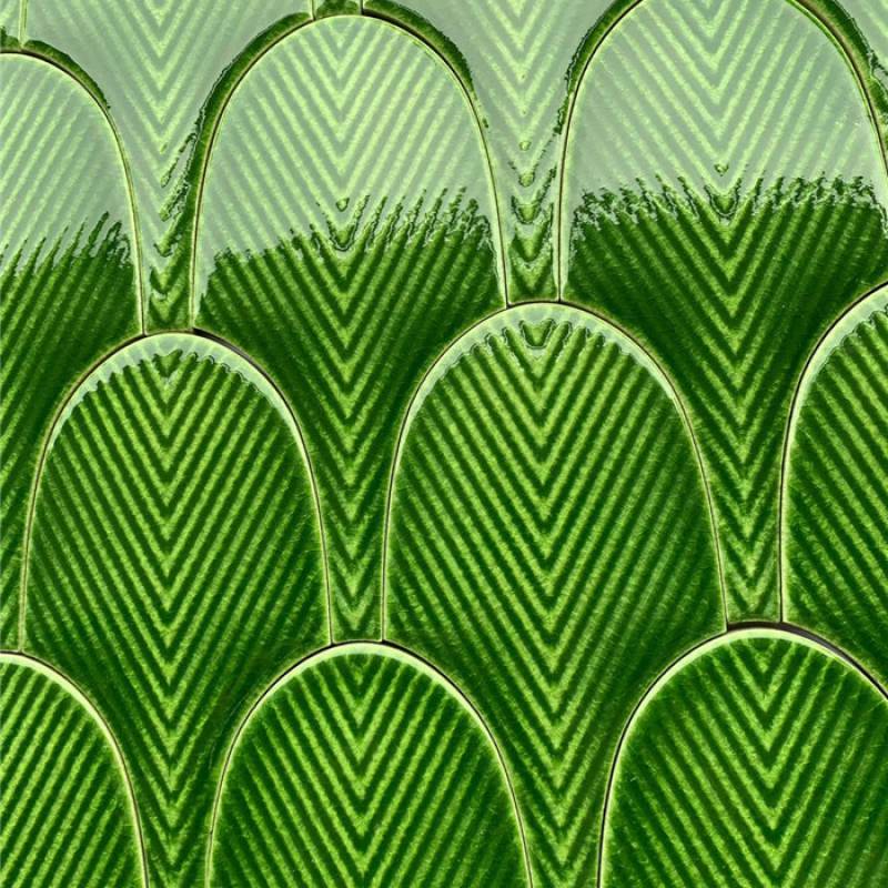 Gạch mosaic trang trí 300x300mm màu xanh lá chuối N-12