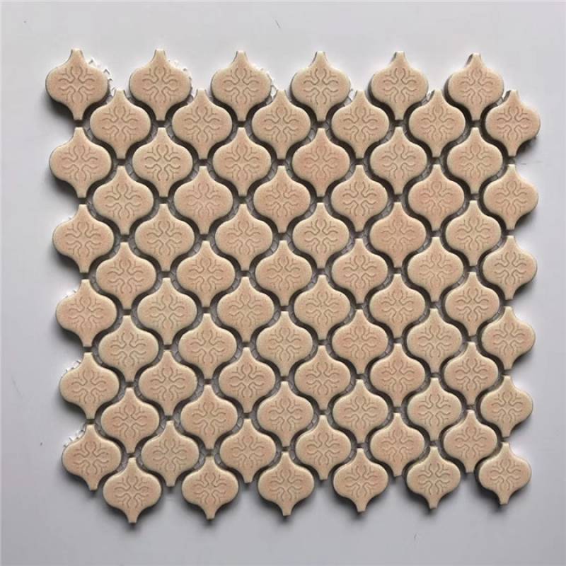 Gạch mosaic trang trí hình lồng đèn 305x305mm màu hồng L-02