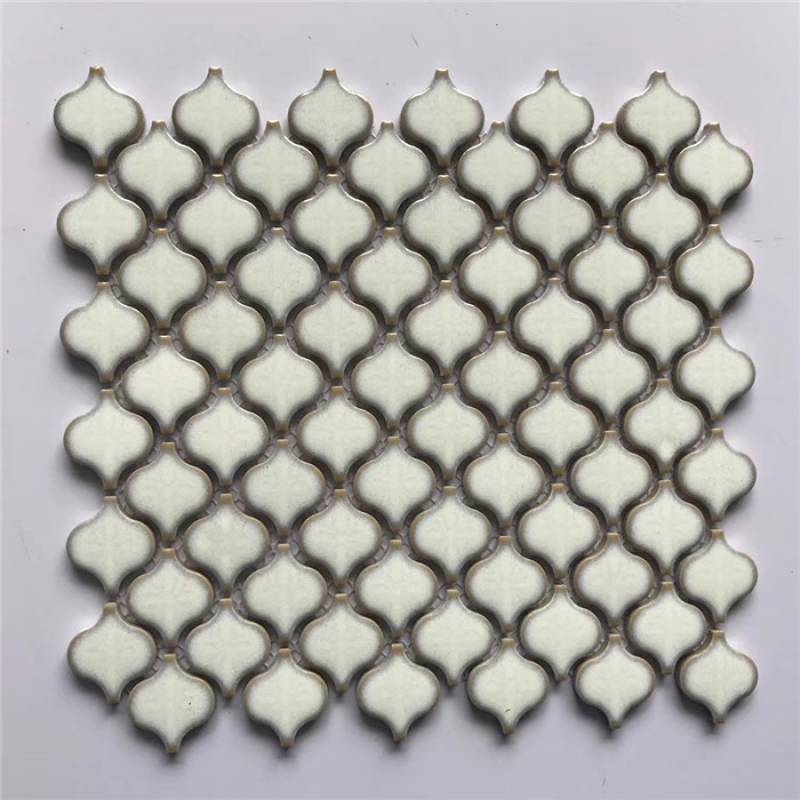 Gạch mosaic trang trí hình lồng đèn 305x305mm màu trắng L-01