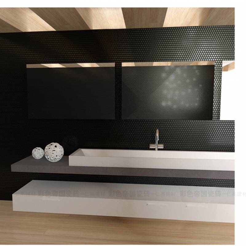 Gạch mosaic trang trí 305x305mm màu đen STA5005M