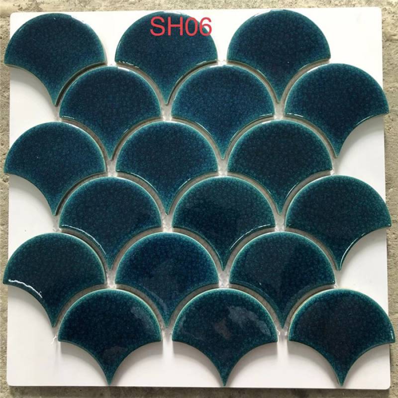 Gạch mosaic trang trí 300x300mm màu xanh SH06