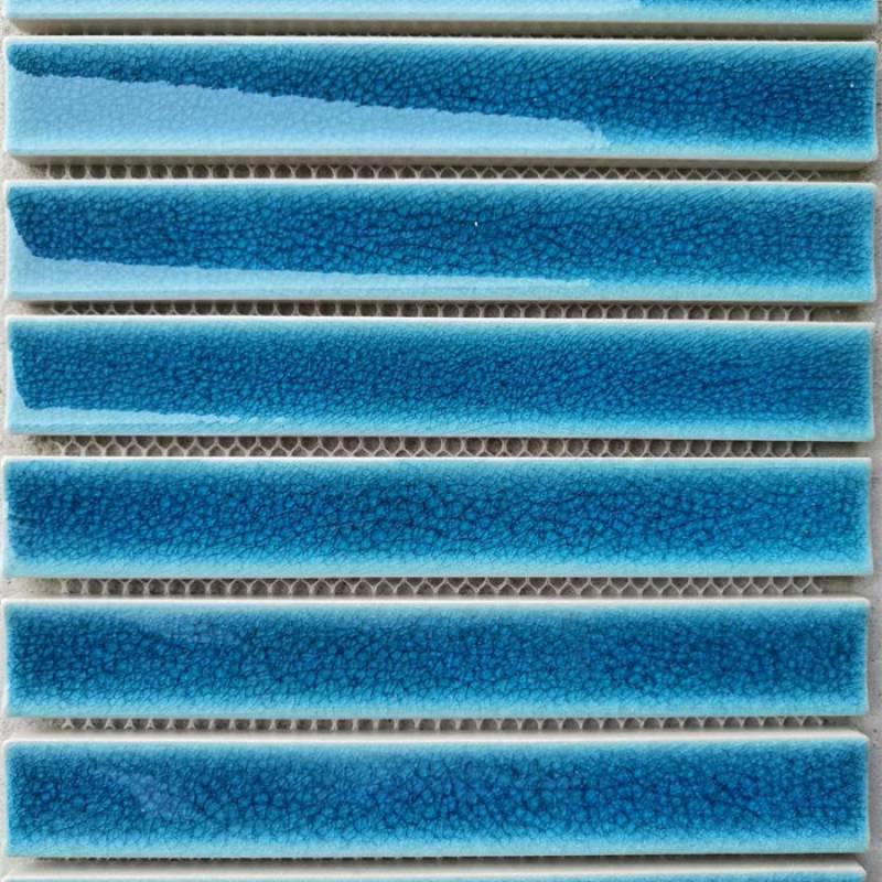 Gạch mosaic trang trí dải dài 300x300mm màu xanh LS10