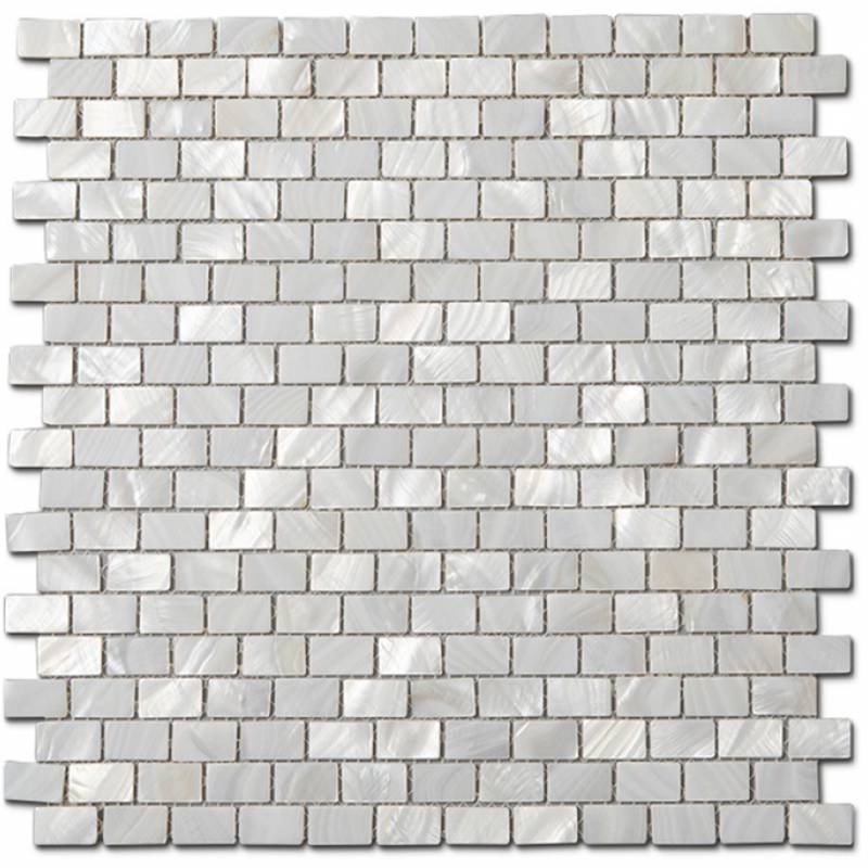 Gạch mosaic màu trắng ngọc trai hình chữ nhật TV236