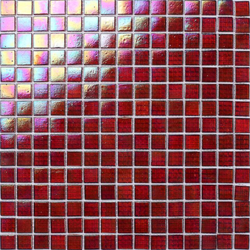 Gạch mosaic trang trí màu đỏ vuông óng ánh 20934