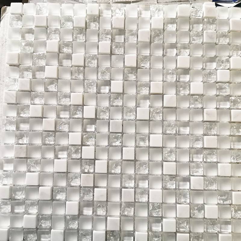 Gạch mosaic trang trí màu trắng vuông GM530