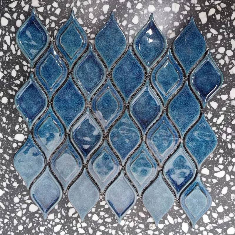 Gạch mosaic trang trí màu xanh sym20042