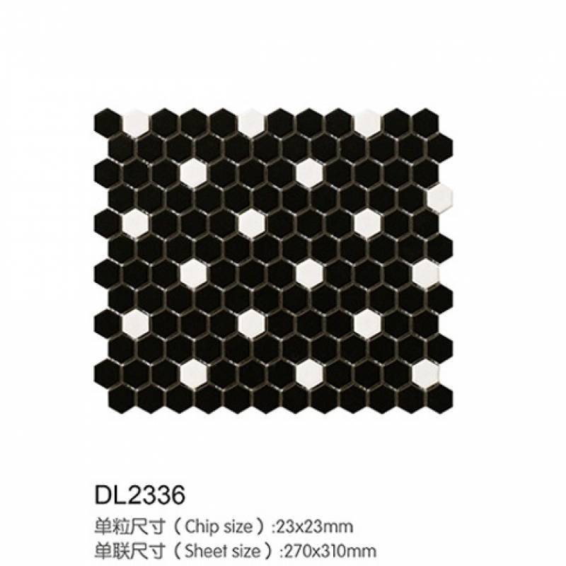 Gạch Mosaic Mẫu hoa Gốm Nhỏ Hình Lục Giác  lát sàn Phòng Tắm DL2336