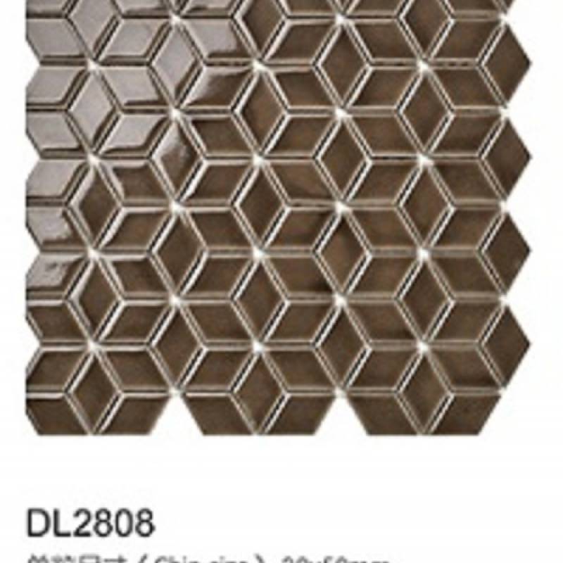 Gạch Mossaic Sứ Tráng Men 3D Kim Cương dành cho Sàn Và Tường DL2808
