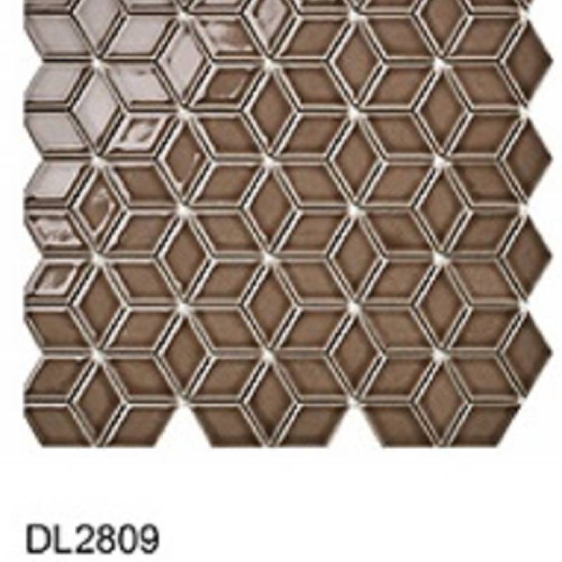 Gạch Mossaic Sứ Tráng Men 3D Kim Cương dành cho Sàn Và Tường DL2809
