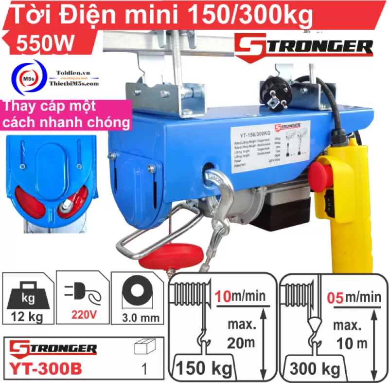 TỜI ĐIỆN MINI 150-300KG STRONGER