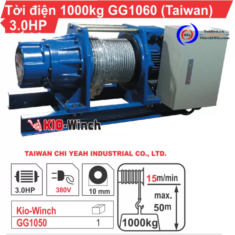 TỜI ĐIỆN 1 TẤN KIO WINCH GG-1060