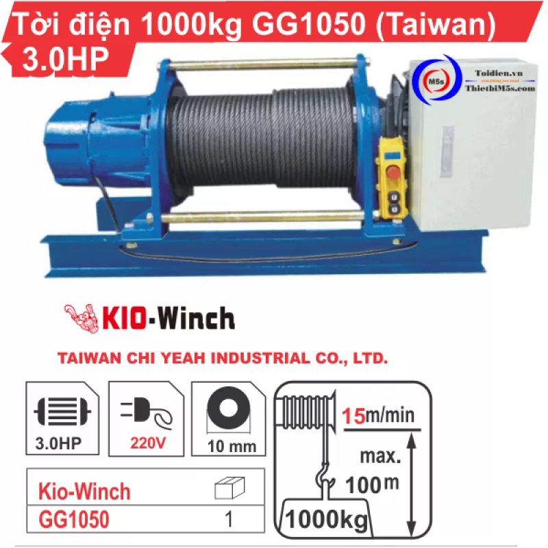 TỜI ĐIỆN 1 TẤN KIO WINCH GG-1050