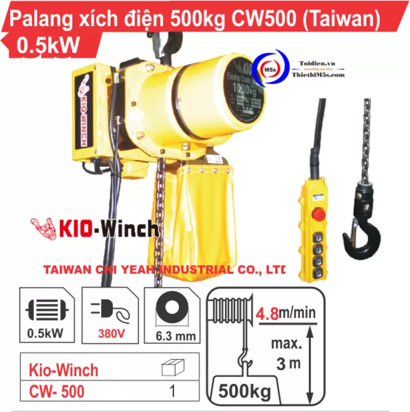 PALĂNG XÍCH ĐIỆN 500KG KIO WINCH GIÁ TỐT NHẤT