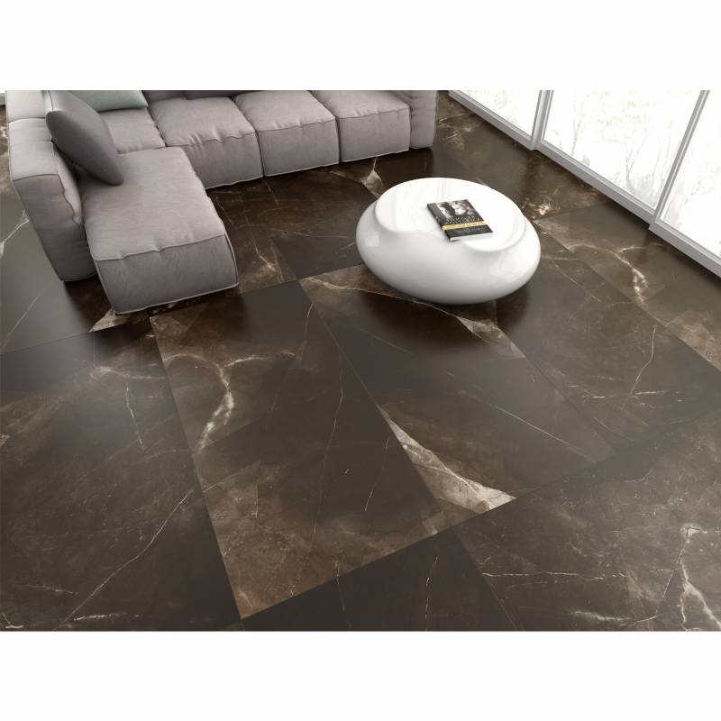 Gạch lát sàn và ốp tường màu nâu 800 x 800mm mẫu mới 2020