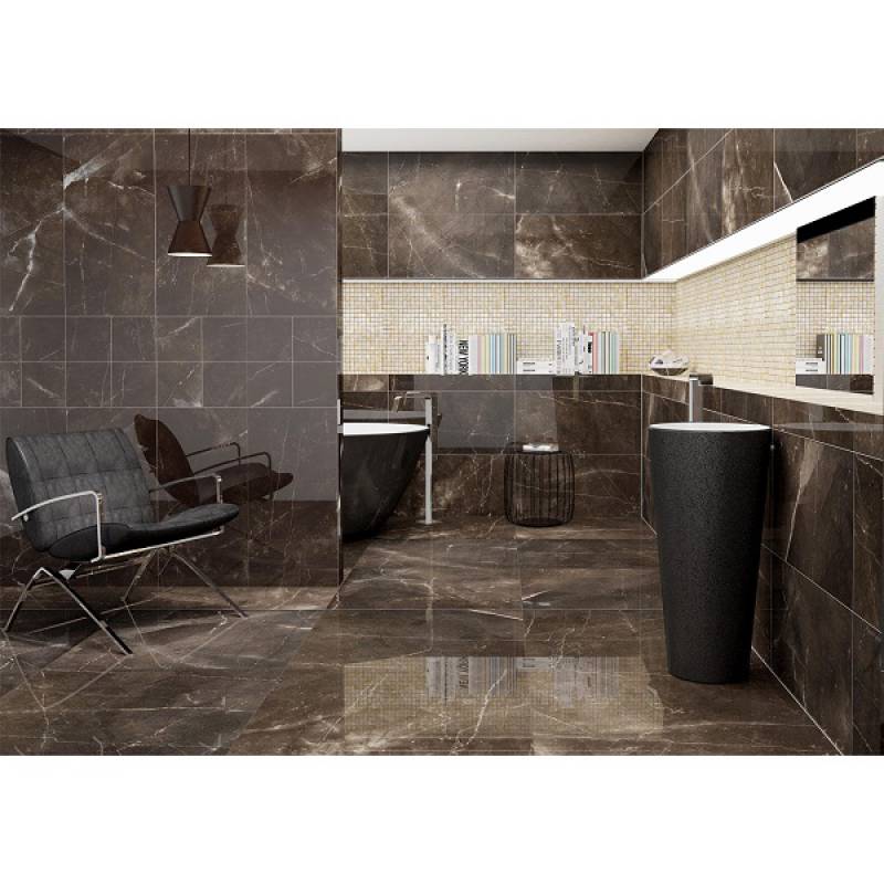 Gạch ceramic men bóng màu nâu 800 x 800mm