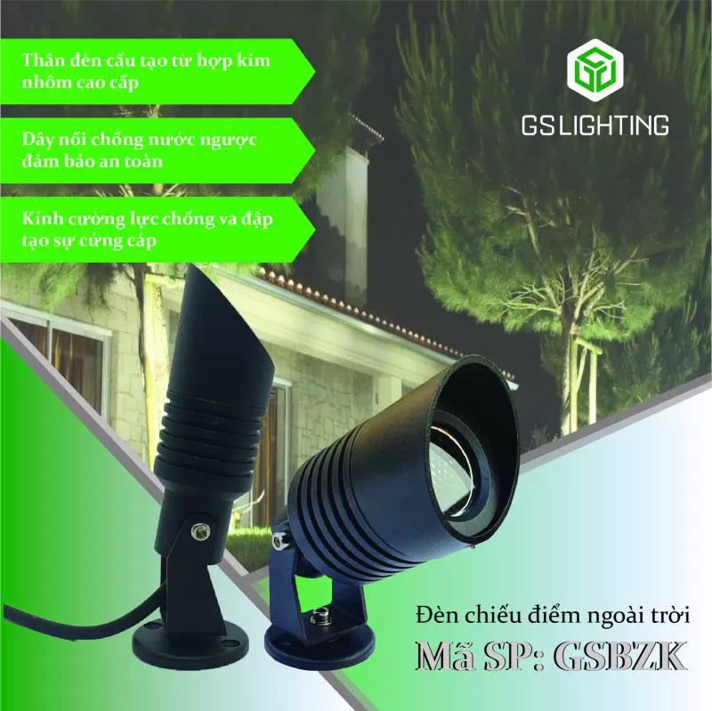 Đèn Chiếu Điểm Bazooka Công Suất 15W GSBZK15