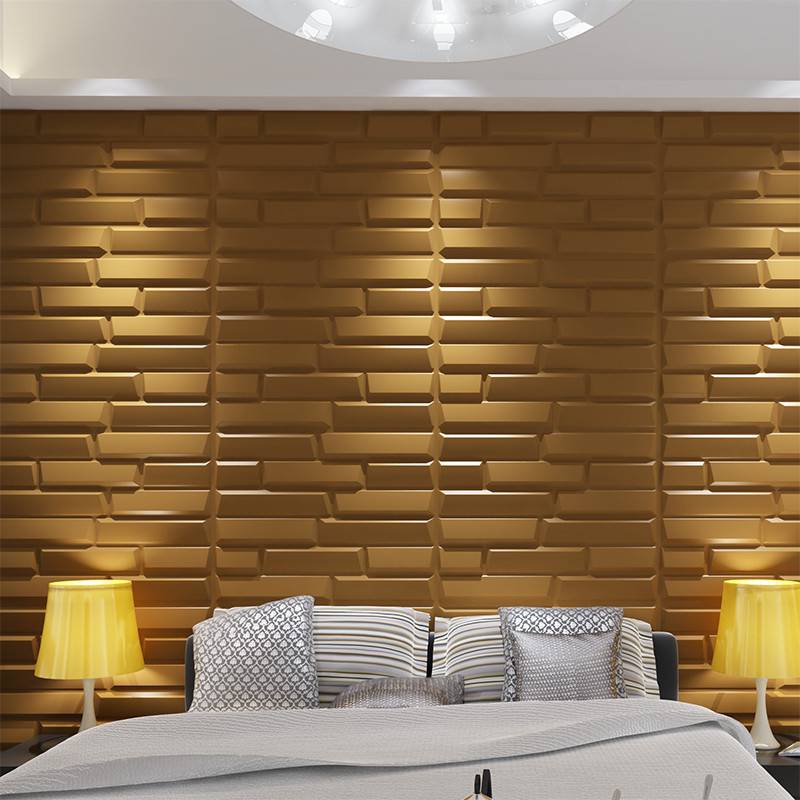 Gạch 3d ốp tường trang trí chống thấm màu vàng