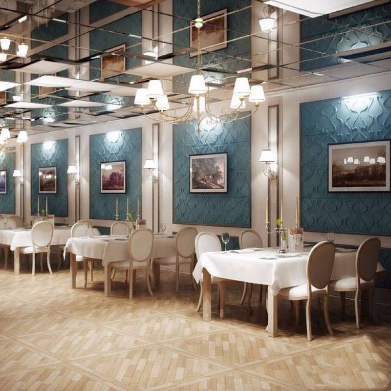 Gạch 3d ốp tường trang trí chống thấm 500x500mm màu xanh