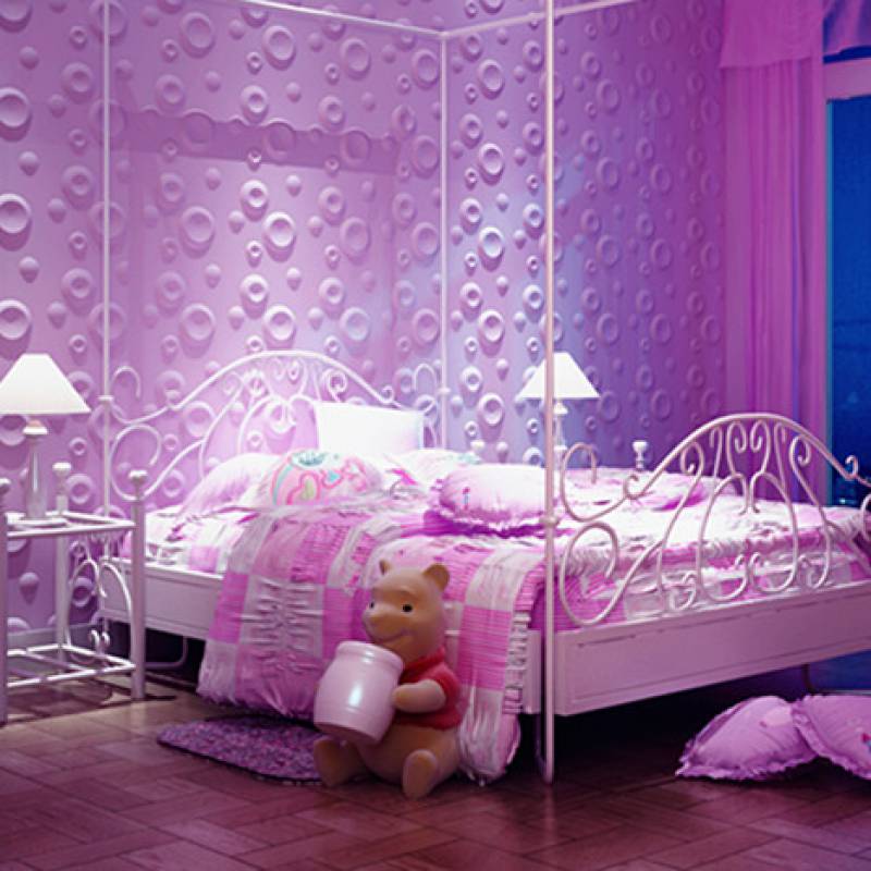 Gạch 3d ốp tường trang trí chống thấm 300x300mm màu hồng