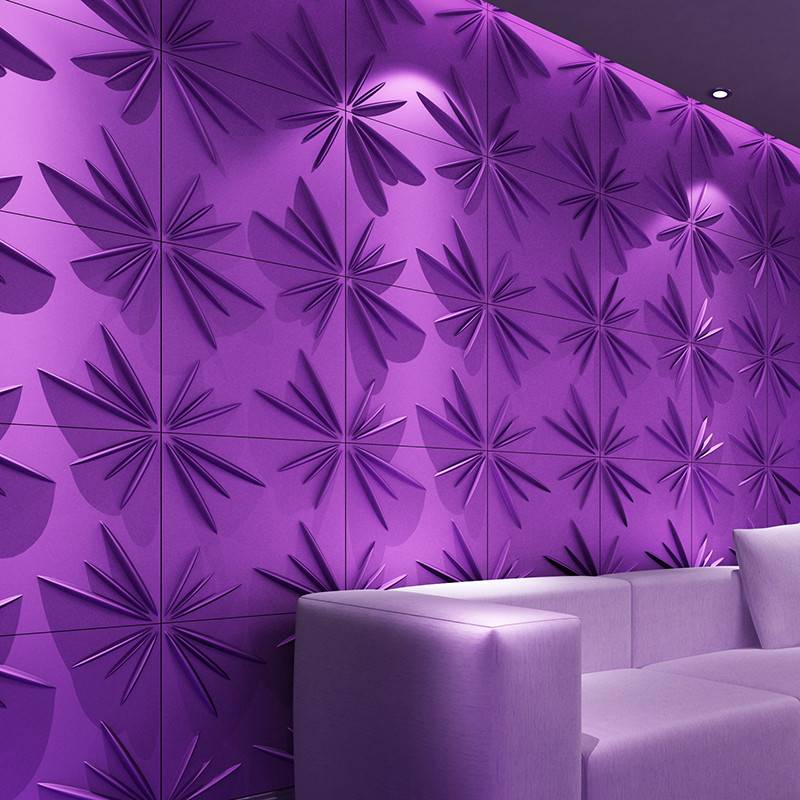 Gạch 3d ốp tường trang trí chống thấm màu tím