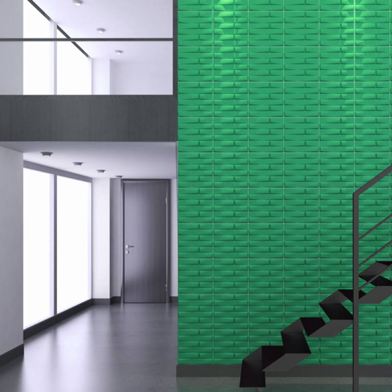 Gạch 3d ốp tường trang trí chống thấm màu xanh