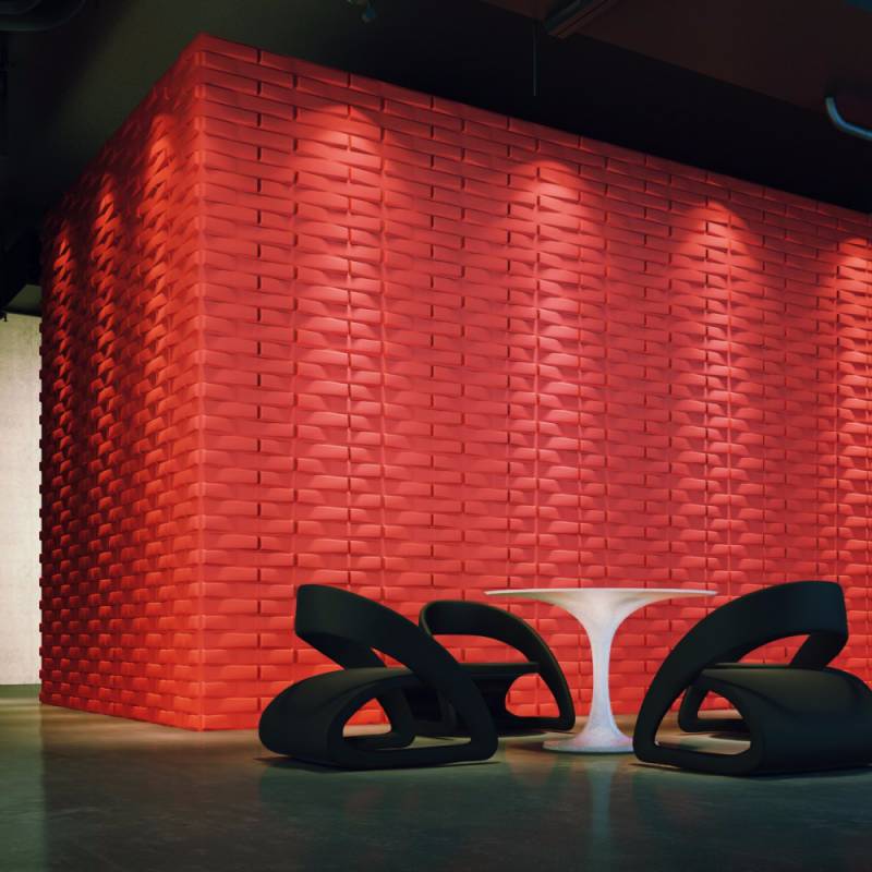 Gạch 3d ốp tường trang trí chống thấm màu đỏ